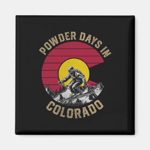 Aimant Jours En Poudre Dans Le Colorado Drapeau Ski Snowb