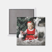 Aimant "JOY" Noël élégant luxe Personnalisé Photo + Texte (Recto/Verso)