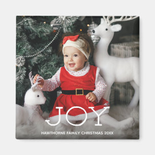 Aimant "JOY" Noël élégant luxe Personnalisé Photo + Texte