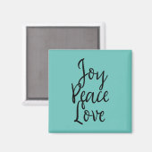 Aimant Joy Peace Love Citation Inspirationnelle (Recto/Verso)