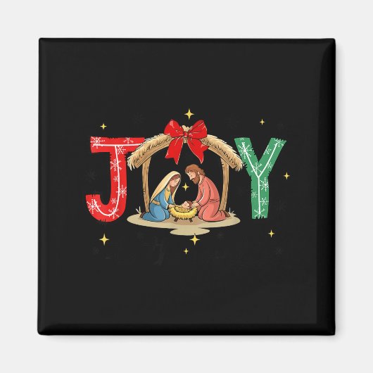 Aimant Joy To The World Jesus Christian Nativity Scence C (Devant)