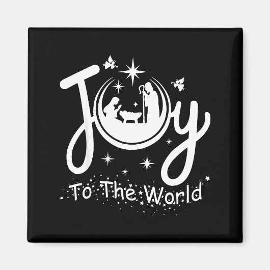 Aimant Joy To The World Jesus Christmas Nativity Scene Fa (Devant)