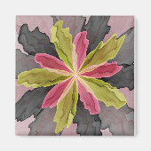 Aimant Joy, Vert rose Anthracite Imaginaire Fleur Fractal (Devant)