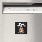 Aimant Joyeuse fête amusante de la marmotte (In Situ (Lave-vaisselle))