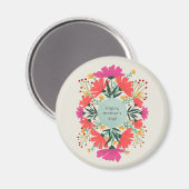 Aimant Joyeuse fête de la mère fleurie (Recto/Verso)