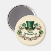 Aimant Joyeuse fête de la Saint-Patrick, modèle de trèfle (Recto/Verso)