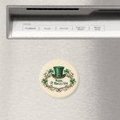 Aimant Joyeuse fête de la Saint-Patrick, modèle de trèfle (In Situ (Lave-vaisselle))