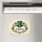 Aimant Joyeuse fête de la Saint-Patrick, modèle de trèfle (In Situ (Lave-vaisselle))