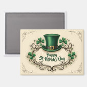 Aimant Joyeuse fête de la Saint-Patrick, modèle de trèfle (Recto/Verso)
