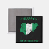 Aimant Joyeuse fête de l'indépendance Nigeria 1960 Fier N (Recto/Verso)