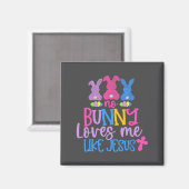 Aimant Joyeuse fête de Pâques Aucun lapin ne m'aime comme (Recto/Verso)