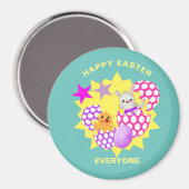 Aimant Joyeuse fête des enfants de Pâques mignonnes (Recto/Verso)