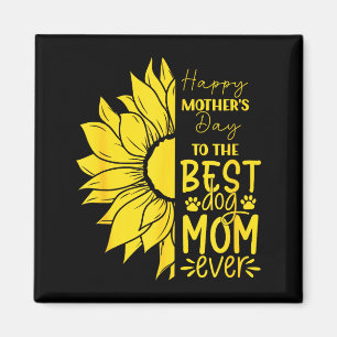 Aimant Joyeuse fête des mères à la mère de chien, soleil 