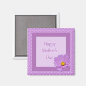 Aimant Joyeuse fête des mères avec Fleur violette claire (Recto/Verso)