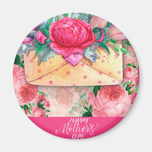 Aimant Joyeuse fête des mères Fleurs florales violettes r