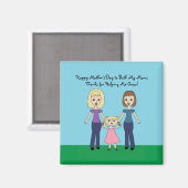Aimant Joyeuse Fête des mères Les deux mamans mignonne Pe (Recto/Verso)