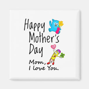 Aimant Joyeuse fête des Mères. Maman je t'aime.