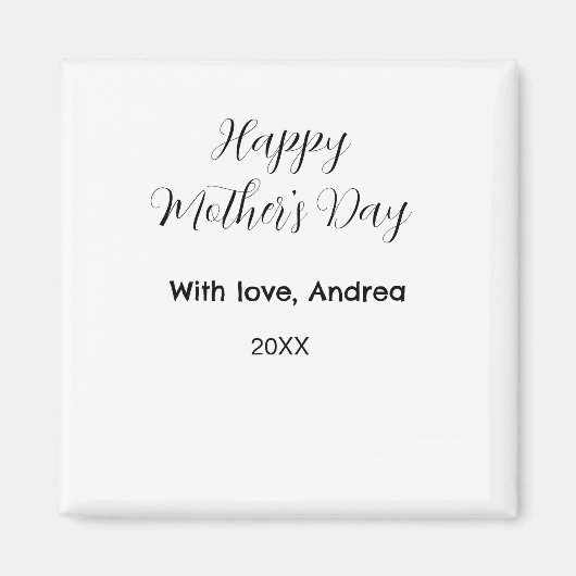 Aimant Joyeuse fête des mères nom date année avec amour s (Devant)