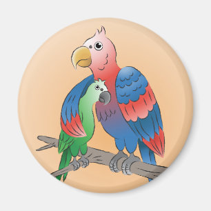 Aimant Joyeuse fête des mères Perroquets