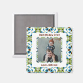 Aimant Joyeuse fête des pères Meilleur papa papa photo ve (Recto/Verso)