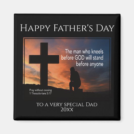 Aimant Joyeuse Fête des pères PRIE SANS CESSER Christian (Devant)