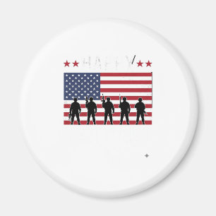 Aimant Joyeuse fête des vétérans Drapeau Silhouette Vecto