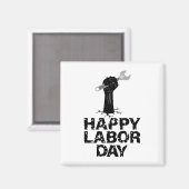 Aimant Joyeuse fête du Travail (Recto/Verso)