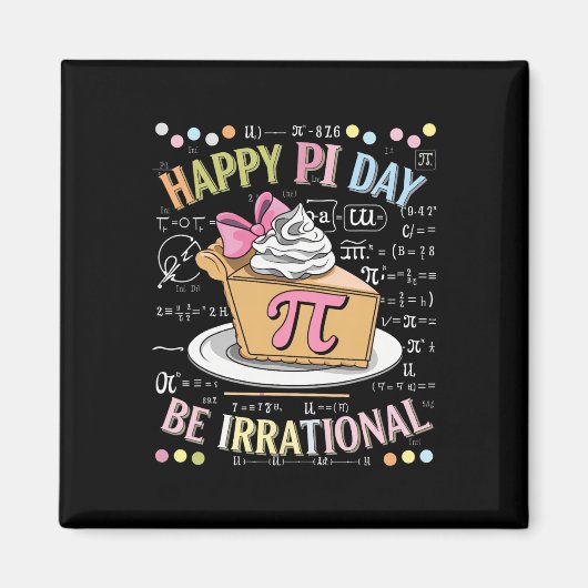 Aimant Joyeuse Fête Pi Drôle de Math Coach Professeur Pi (Devant)