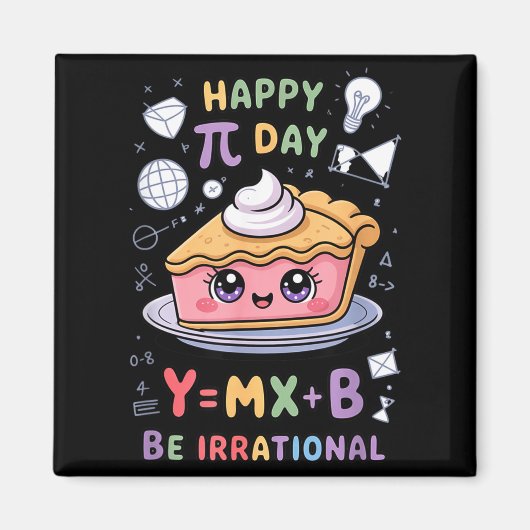Aimant Joyeuse Fête Pi Pizza Mathématicien Drôle Enseigna (Devant)