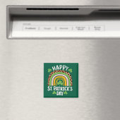 Aimant Joyeuse Fête Saint Patrick Arc-en-ciel Trèfle (In Situ (Lave-vaisselle))