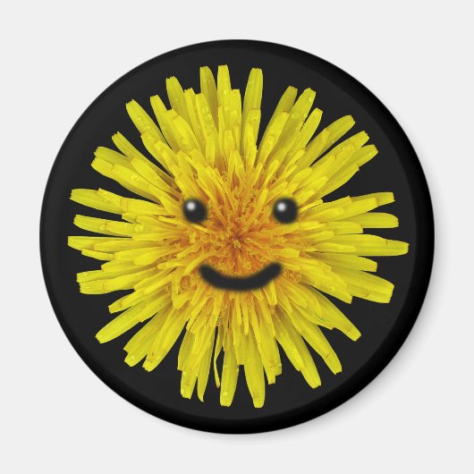 Aimant Joyeuse Fleur de Dandelion Jaune d'été sur n'impor (Devant)