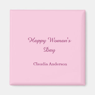 Aimant Joyeuse journée de la femme rose mauve nom calligr