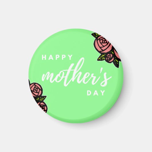 Aimant Joyeuse journée de mère en vert (Devant)