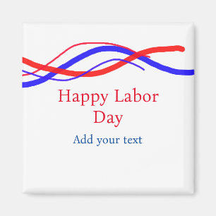 Aimant Joyeuse journée de travail rouge bleu américain aj