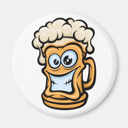 Aimant Joyeuse Mug De Bière, Illustration Drôle (Devant)