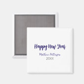 Aimant Joyeuse nouvelle année violet noir ajouter nom ann (Recto/Verso)