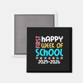 Aimant Joyeuse Première Semaine D'école 2025 2026 Filles (Recto/Verso)