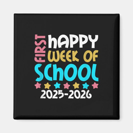 Aimant Joyeuse Première Semaine D'école 2025 2026 Filles (Devant)