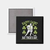 Aimant Joyeuse Saint Hat Trick's Day Saint-Patrick Hockey (Recto/Verso)