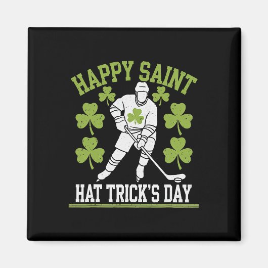 Aimant Joyeuse Saint Hat Trick's Day Saint-Patrick Hockey (Devant)