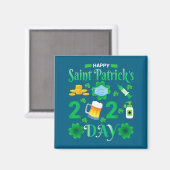 Aimant Joyeuse Saint-Patrick 2024 Visage de Trèfle Irland (Recto/Verso)