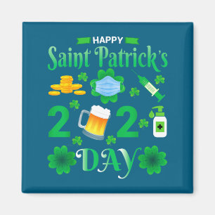 Aimant Joyeuse Saint-Patrick 2024 Visage de Trèfle Irland