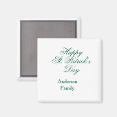 Aimant Joyeuse Saint-Patrick famille nom vert minimal (Recto/Verso)
