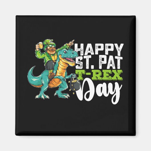 Aimant Joyeuse Saint-Patrick Pat T Rex Dinosaure (Devant)