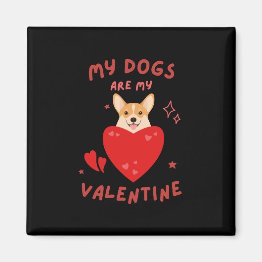Aimant Joyeuse Saint-Valentin 2023 - Image drôle de chien (Devant)