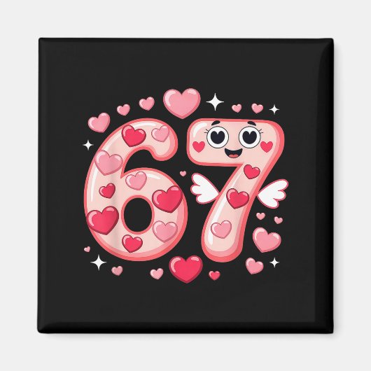 Aimant Joyeuse Saint-Valentin 67 Meme Cœurs Coquette Arc (Devant)