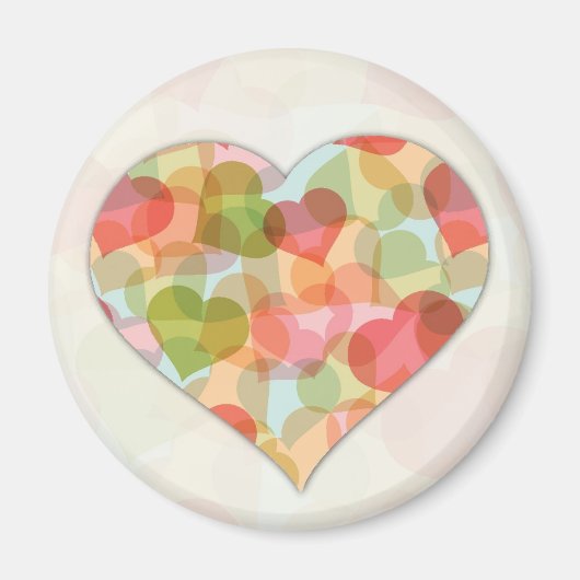 Aimant Joyeuse Saint Valentin aux coeurs colorés (Devant)