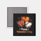 Aimant Joyeuse Saint-Valentin Basketball Baseball Footbal (Recto/Verso)