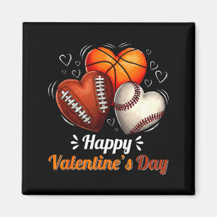 Aimant Joyeuse Saint-Valentin Basketball Baseball Footbal