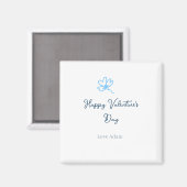 Aimant Joyeuse Saint-Valentin bleue fleur nom rustique am (Recto/Verso)
